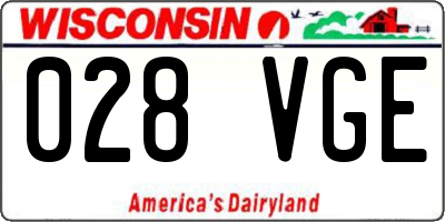 WI license plate 028VGE