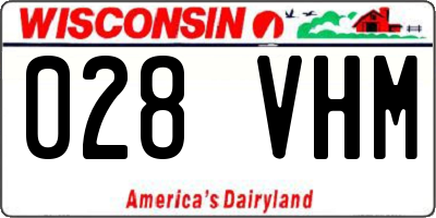 WI license plate 028VHM