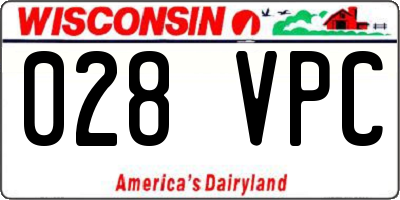WI license plate 028VPC