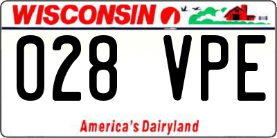 WI license plate 028VPE