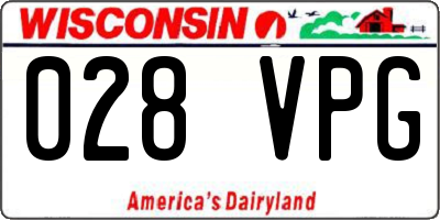 WI license plate 028VPG