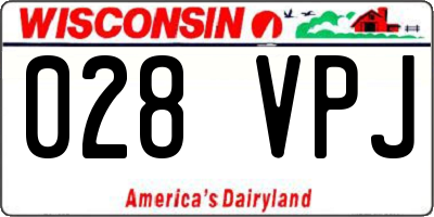 WI license plate 028VPJ