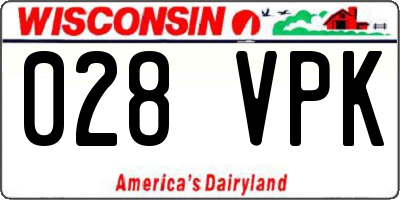WI license plate 028VPK