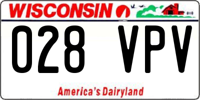 WI license plate 028VPV