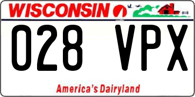 WI license plate 028VPX
