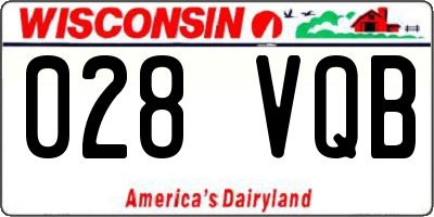 WI license plate 028VQB