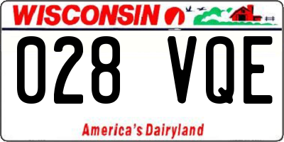 WI license plate 028VQE