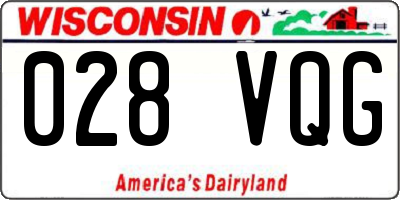 WI license plate 028VQG