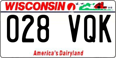 WI license plate 028VQK