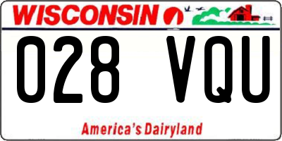 WI license plate 028VQU