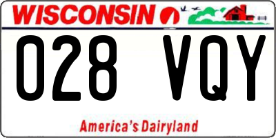 WI license plate 028VQY