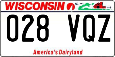 WI license plate 028VQZ