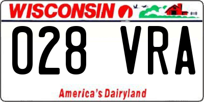 WI license plate 028VRA
