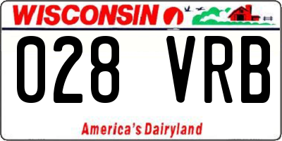 WI license plate 028VRB