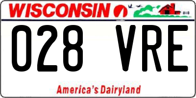 WI license plate 028VRE