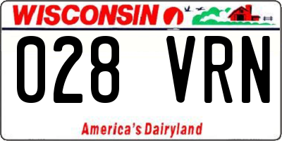 WI license plate 028VRN