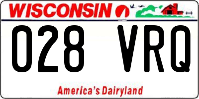WI license plate 028VRQ