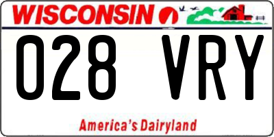 WI license plate 028VRY
