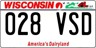 WI license plate 028VSD