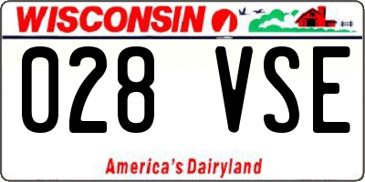WI license plate 028VSE