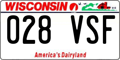 WI license plate 028VSF
