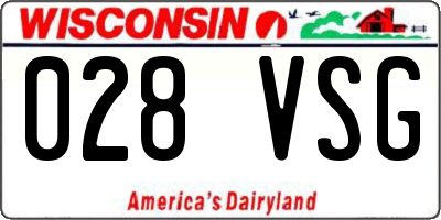 WI license plate 028VSG