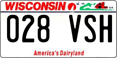 WI license plate 028VSH