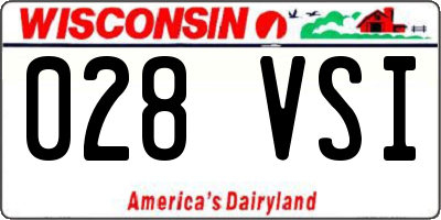 WI license plate 028VSI