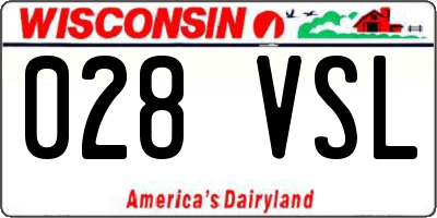 WI license plate 028VSL