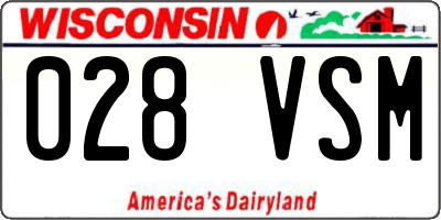 WI license plate 028VSM