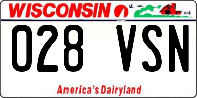 WI license plate 028VSN