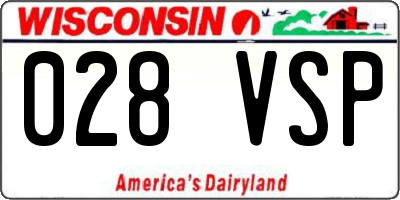 WI license plate 028VSP