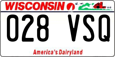 WI license plate 028VSQ