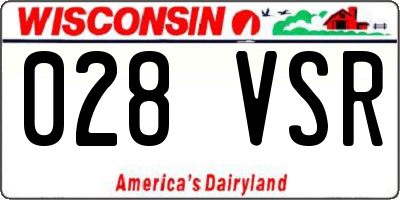 WI license plate 028VSR