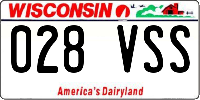WI license plate 028VSS