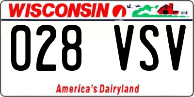 WI license plate 028VSV