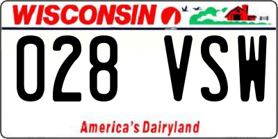 WI license plate 028VSW