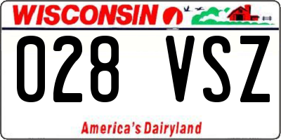 WI license plate 028VSZ