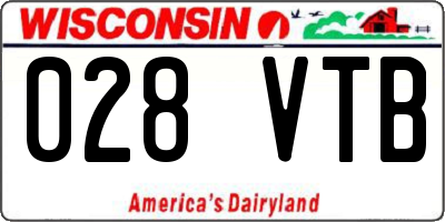 WI license plate 028VTB