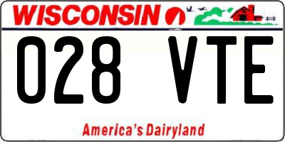 WI license plate 028VTE