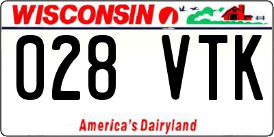 WI license plate 028VTK