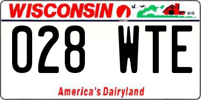 WI license plate 028WTE