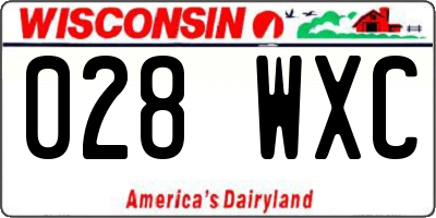WI license plate 028WXC