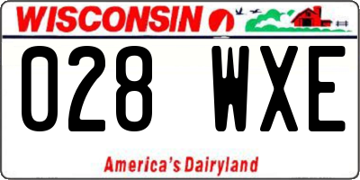 WI license plate 028WXE