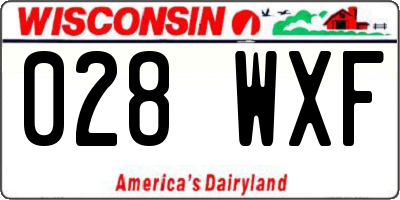 WI license plate 028WXF