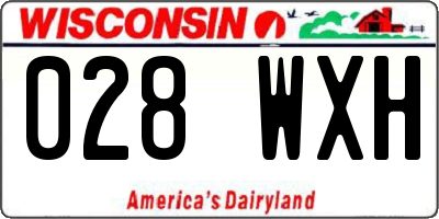 WI license plate 028WXH