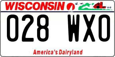 WI license plate 028WXO