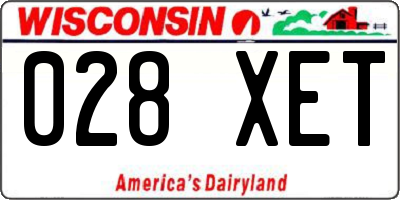 WI license plate 028XET