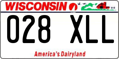WI license plate 028XLL