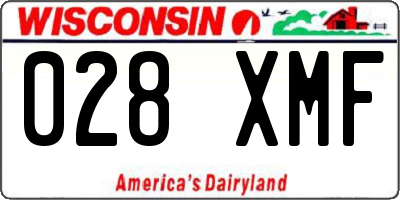 WI license plate 028XMF